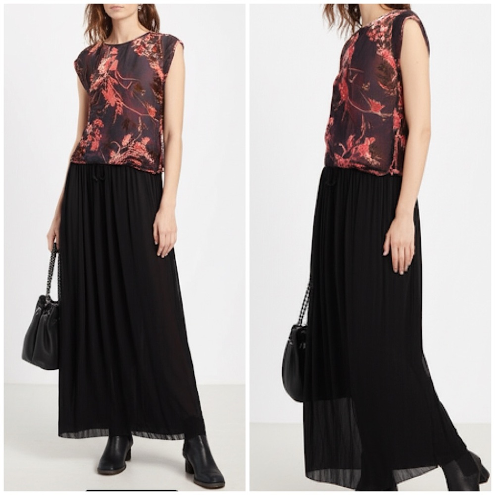 Earth Tone Sheer Black Velvety Burnout Floral Whimsigoth 90s‎ Style Blouse Top